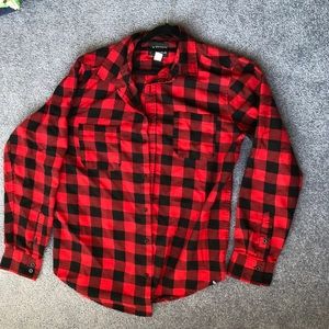 hot topic red and black plaid flannel